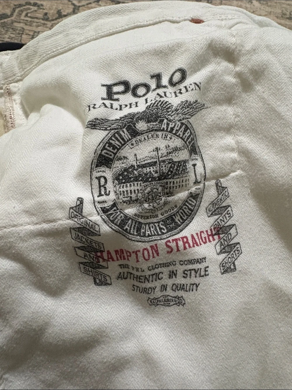 Polo Ralph Lauren Hampton straight Hudson white denim. 44/30